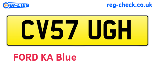 CV57UGH are the vehicle registration plates.