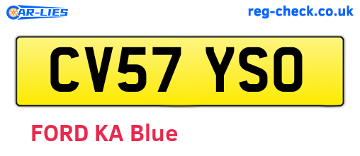 CV57YSO are the vehicle registration plates.