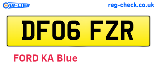 DF06FZR are the vehicle registration plates.