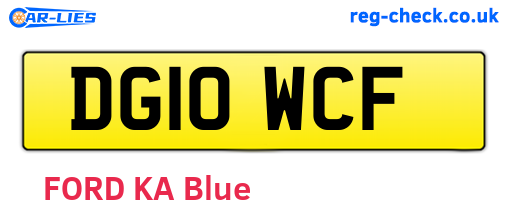 DG10WCF are the vehicle registration plates.