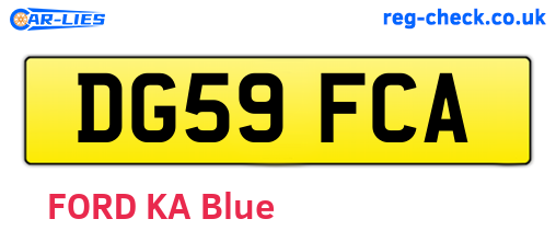 DG59FCA are the vehicle registration plates.