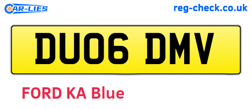 DU06DMV are the vehicle registration plates.