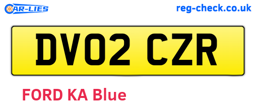 DV02CZR are the vehicle registration plates.
