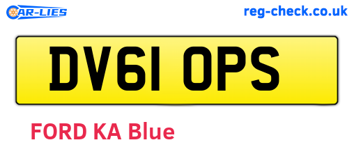 DV61OPS are the vehicle registration plates.
