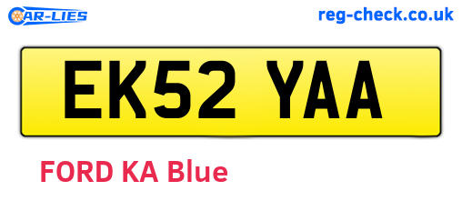 EK52YAA are the vehicle registration plates.