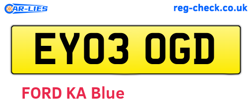 EY03OGD are the vehicle registration plates.