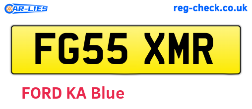 FG55XMR are the vehicle registration plates.