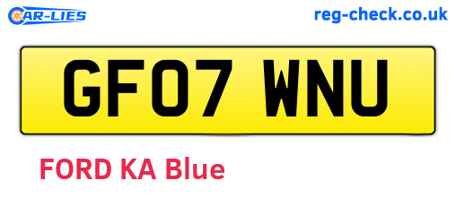 GF07WNU are the vehicle registration plates.