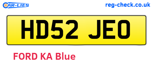 HD52JEO are the vehicle registration plates.