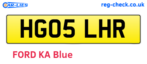 HG05LHR are the vehicle registration plates.