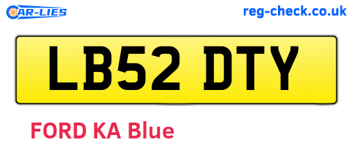 LB52DTY are the vehicle registration plates.