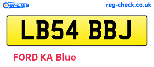LB54BBJ are the vehicle registration plates.