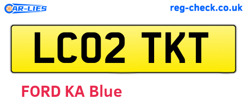 LC02TKT are the vehicle registration plates.