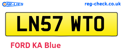 LN57WTO are the vehicle registration plates.