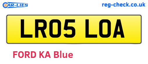 LR05LOA are the vehicle registration plates.
