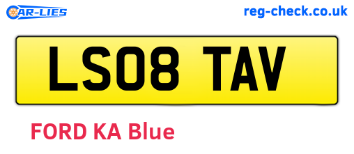 LS08TAV are the vehicle registration plates.