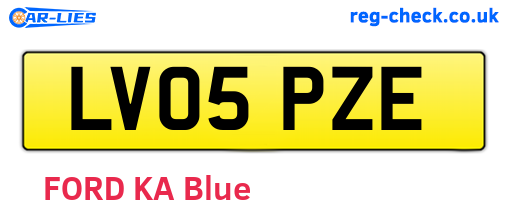 LV05PZE are the vehicle registration plates.