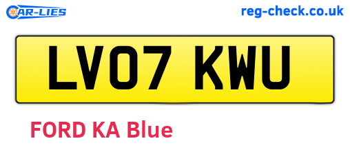 LV07KWU are the vehicle registration plates.
