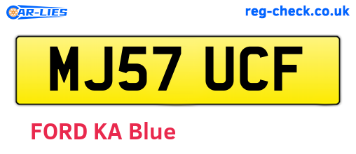 MJ57UCF are the vehicle registration plates.