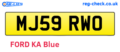 MJ59RWO are the vehicle registration plates.
