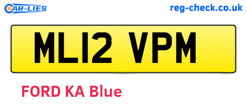 ML12VPM are the vehicle registration plates.