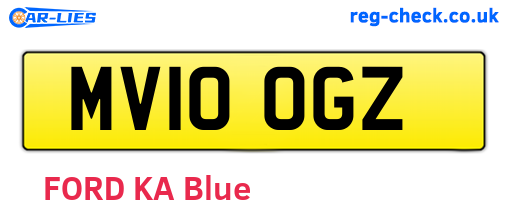 MV10OGZ are the vehicle registration plates.