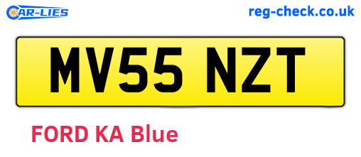 MV55NZT are the vehicle registration plates.