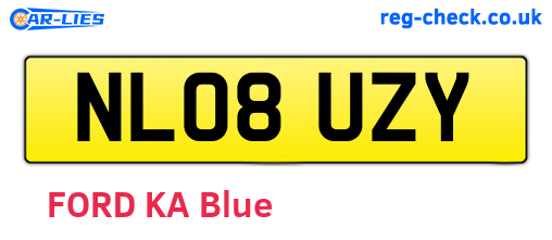 NL08UZY are the vehicle registration plates.