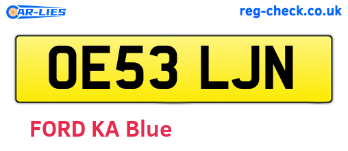OE53LJN are the vehicle registration plates.