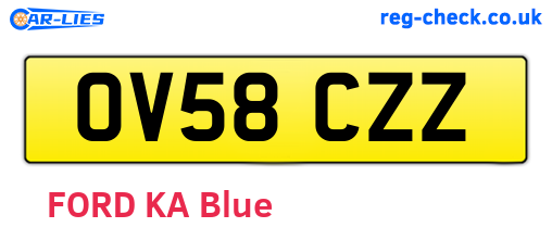 OV58CZZ are the vehicle registration plates.