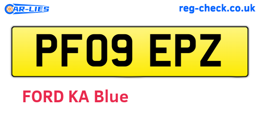 PF09EPZ are the vehicle registration plates.