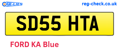 SD55HTA are the vehicle registration plates.