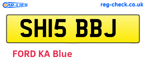 SH15BBJ are the vehicle registration plates.