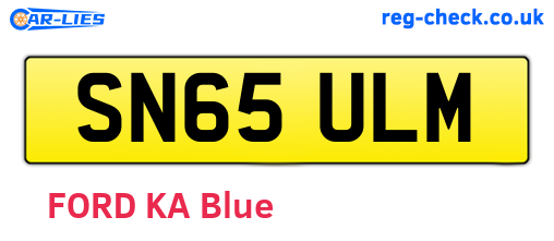 SN65ULM are the vehicle registration plates.