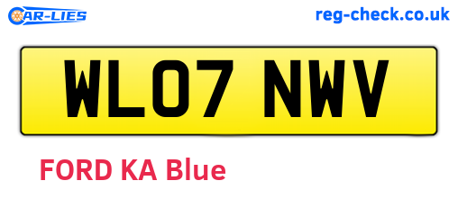 WL07NWV are the vehicle registration plates.