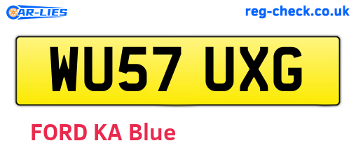 WU57UXG are the vehicle registration plates.
