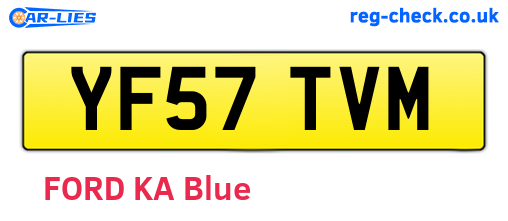 YF57TVM are the vehicle registration plates.