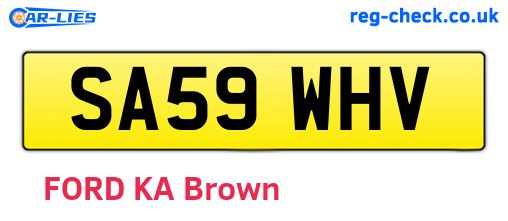 SA59WHV are the vehicle registration plates.