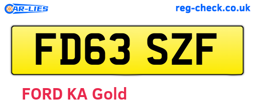 FD63SZF are the vehicle registration plates.