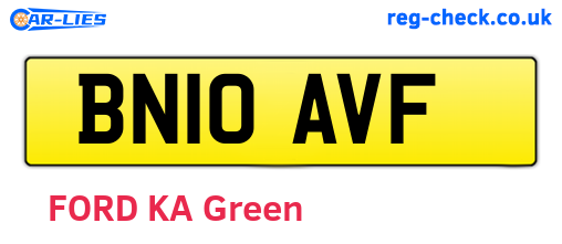 BN10AVF are the vehicle registration plates.