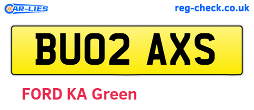BU02AXS are the vehicle registration plates.