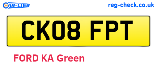 CK08FPT are the vehicle registration plates.