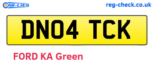 DN04TCK are the vehicle registration plates.