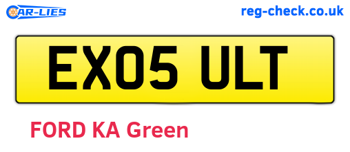 EX05ULT are the vehicle registration plates.