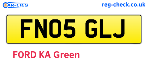 FN05GLJ are the vehicle registration plates.