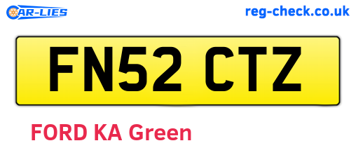 FN52CTZ are the vehicle registration plates.