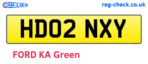 HD02NXY are the vehicle registration plates.