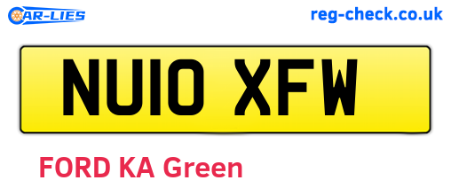 NU10XFW are the vehicle registration plates.