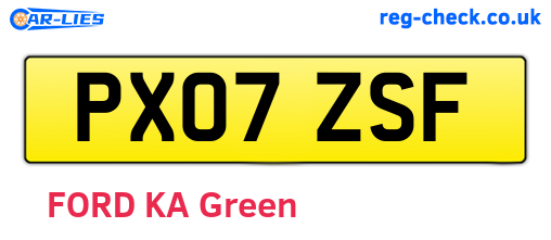 PX07ZSF are the vehicle registration plates.