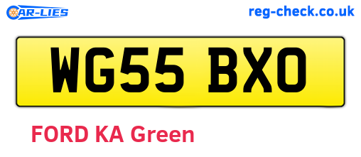 WG55BXO are the vehicle registration plates.
